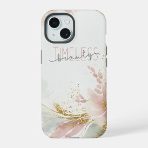 Timeless Beauty – Zalara Luxe Tan & Gold Marble iPhone 15 Case