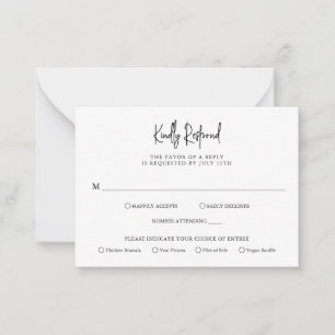 Timeless Black and White Budget Wedding RSVP Card