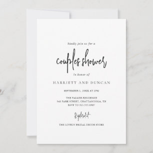 Timeless Black and White Elegant Couples Shower Invitation