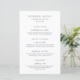 Timeless Black and White Elegant Wedding Menu