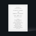 Timeless Black and White Elegant Wedding Program<br><div class="desc">Elegant wedding program featuring a simple design with your event details in serif and script fonts inside of a border.</div>