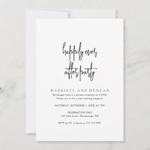 Timeless Black and White Elegant Wedding Reception Invitation