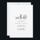 Timeless Black and White Elegant Wedding Save The Date<br><div class="desc">Classic and elegant wedding save the date featuring a simple layout with "save the date" in a modern script.  The clean and minimalist layout make this black and white save the date great for a traditional,  formal wedding.</div>
