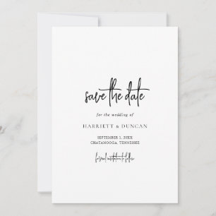 Timeless Black and White Elegant Wedding Save The Date