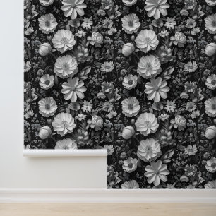 Timeless Black and White Floral Peel and Stick Wallpaper