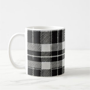 Timeless Black and White Plaid Pattern Coffee Mug