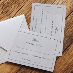 Timeless Black and White Wedding Response Enclosure Card