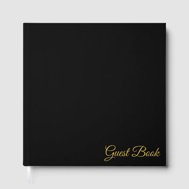 Timeless Black Foil Guest Book for Special Memorie (Front)