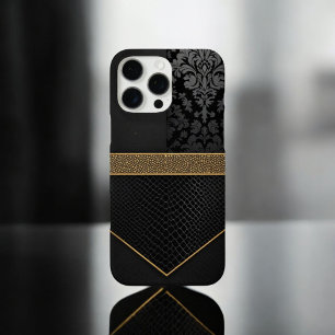 Timeless Black & Gold Damask iPhone 16 Pro Max Case