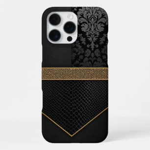 Timeless Black & Gold Damask iPhone 16 Pro Max Case