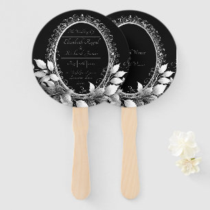 Timeless black-tie wedding celebration hand fan