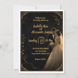Timeless Black Wedding Invitation