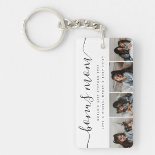 Timeless Black White Photo Calligraphy Mothers Day Key Ring