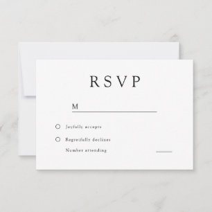 Timeless Black & White Wedding RSVP Card