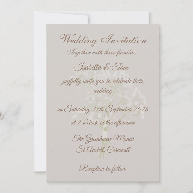 Timeless Black & White Wedding with Elegant Script Invitation (Front)