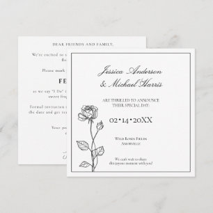 Timeless Bloom with text Save The Date Card