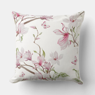 Timeless Blooming Pink Flowers Beautiful Design  Cushion