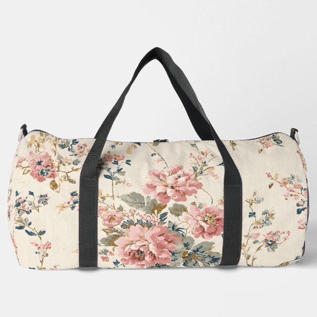 Timeless Blossoms Travel Duffle Bag (Front)