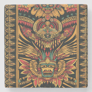 Timeless Blue "Aztec Dream" Marble Stone Coaster