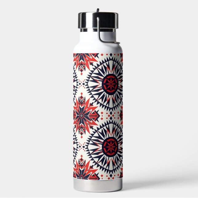 Timeless Blue "Cosmic Interlock" Insulated 25oz Bo Water Bottle (Left)
