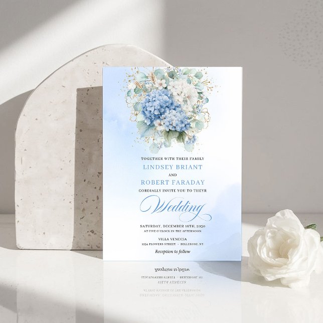Timeless Blue Hydrangea Garden Wedding Invitation (Timeless Blue Hydrangea Garden Wedding Invitation)