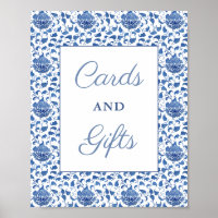 Timeless Blue White Cards And Gifts Bridal Shower