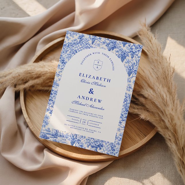 Timeless Blue White Porcelain Wedding Invitation (Creator Uploaded)