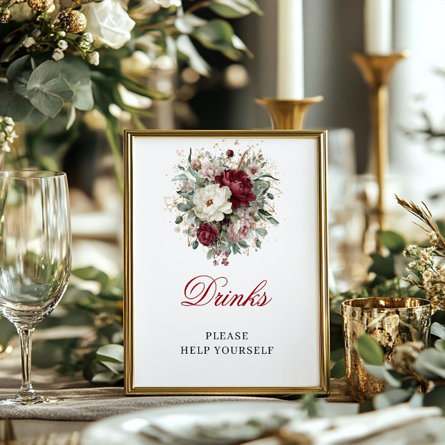 Timeless Blush Burgundy Drinks Bridal Poster (Timeless Blush Burgundy Drinks Bridal Poster)