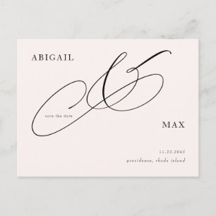 Timeless Blush Wedding Save the Date Postcard