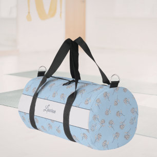Timeless Botanical Bloom Soft Blue Monogram Duffle Bag