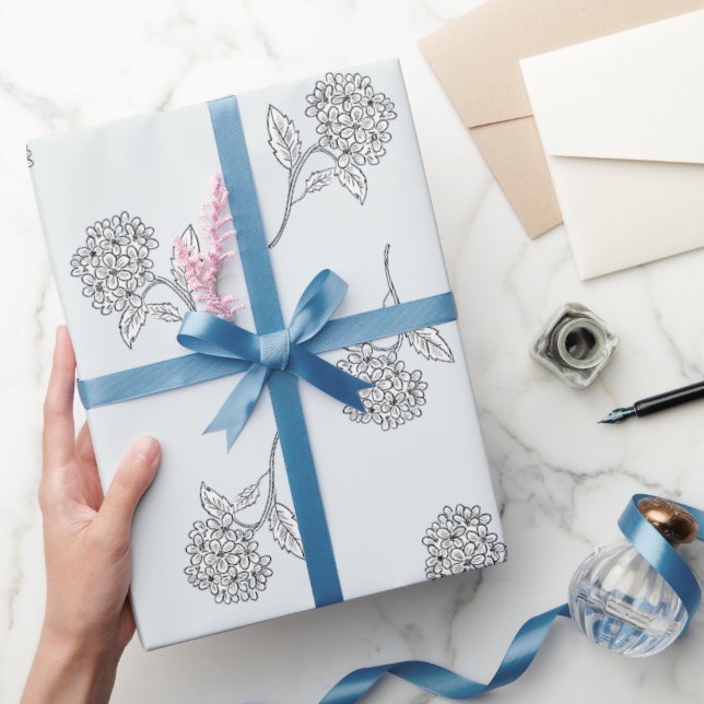 Timeless Botanical Bloom Soft Grey Wrapping Paper (Gifting)