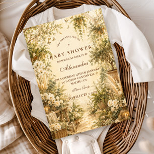 Timeless Botanical Boho Baby Shower Invitation