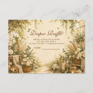 Timeless Botanical Boho Diaper Raffle Enclosure Card