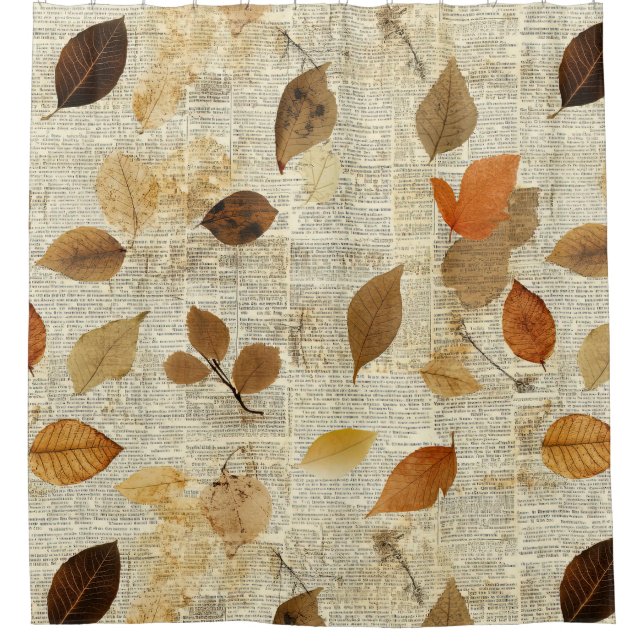 Timeless Botanical – Leaf in Warm Neutrals (11) Shower Curtain (Front)