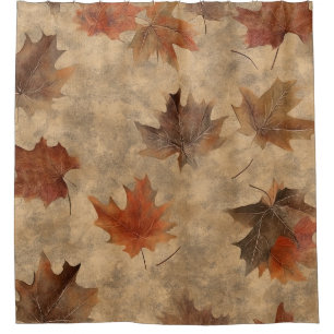 Timeless Botanical – Leaf in Warm Neutrals (2) Shower Curtain