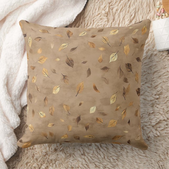 Timeless Botanical – Leaf in Warm Neutrals (4) Cushion (Blanket)