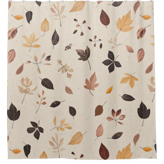Timeless Botanical – Leaf in Warm Neutrals (8) Shower Curtain (Front)