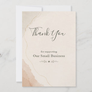 Timeless Botanical Small Business Packaging Insert Thank You Card