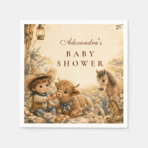 Timeless Boy Western Boho Baby Shower Napkin