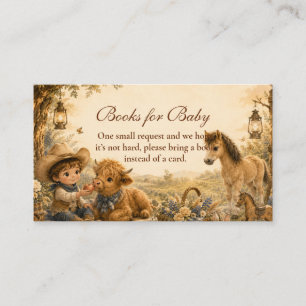 Timeless Boy Western Boho Books for Baby Enclosure Card