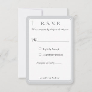 Timeless Catholic Monogrammed Response Card