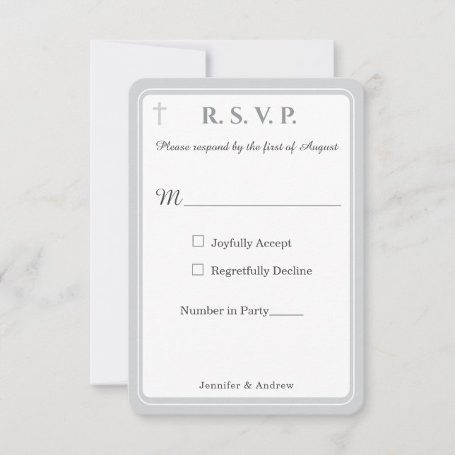 Timeless Catholic Monogrammed Response Card (Front)