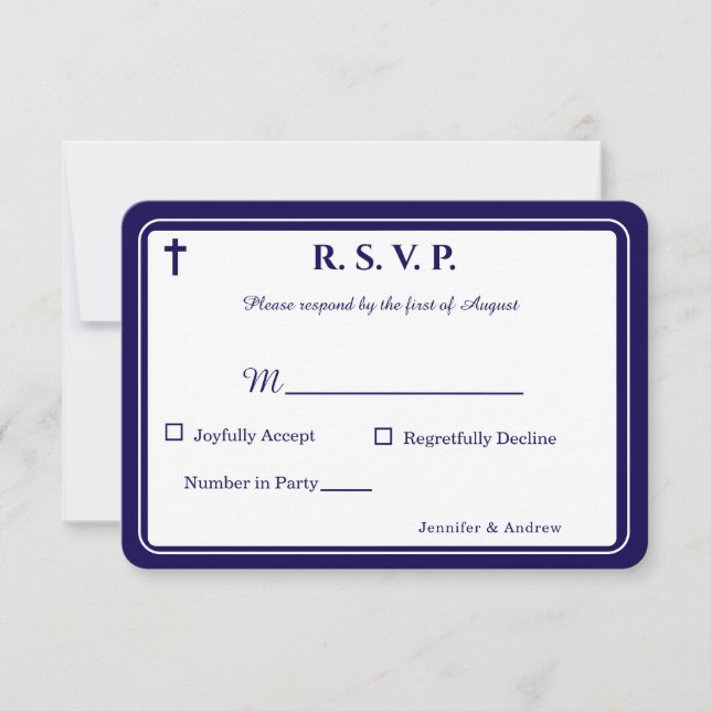 Timeless Catholic Monogrammed Response Card (Front)