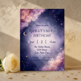 Timeless Celestial 60th Birthday Invitation