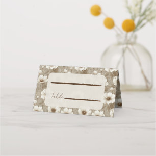 Timeless Champagne Anemones Vineyard Wedding Place Card