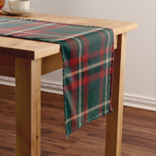 Timeless Christmas Classic Red Green Cream Tartan  Short Table Runner