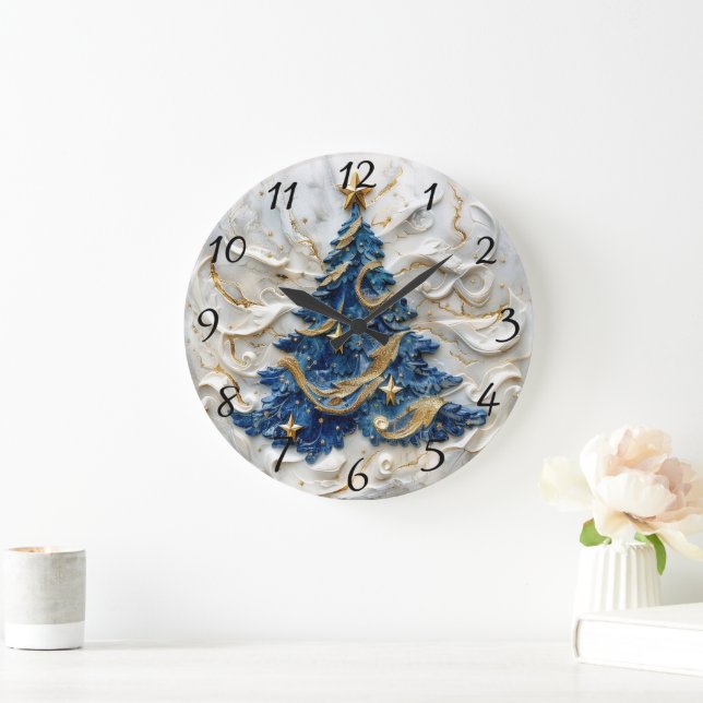 Timeless Christmas Tree Large Clock (Home)