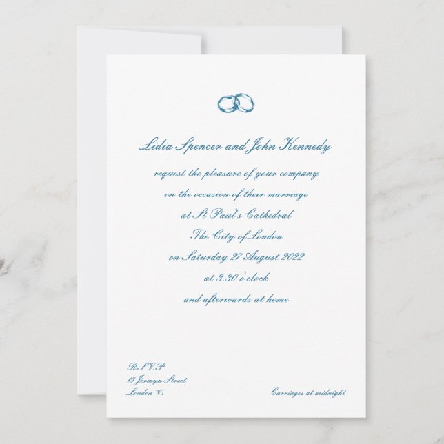 Timeless Classic British Style Wedding Invitation (Front)