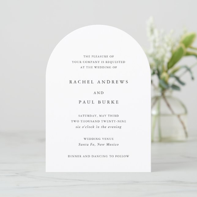 Timeless Classic Formal Wedding Invitation (Standing Front)