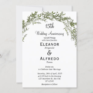 Timeless Classic Greenery Wedding Anniversary Invitation